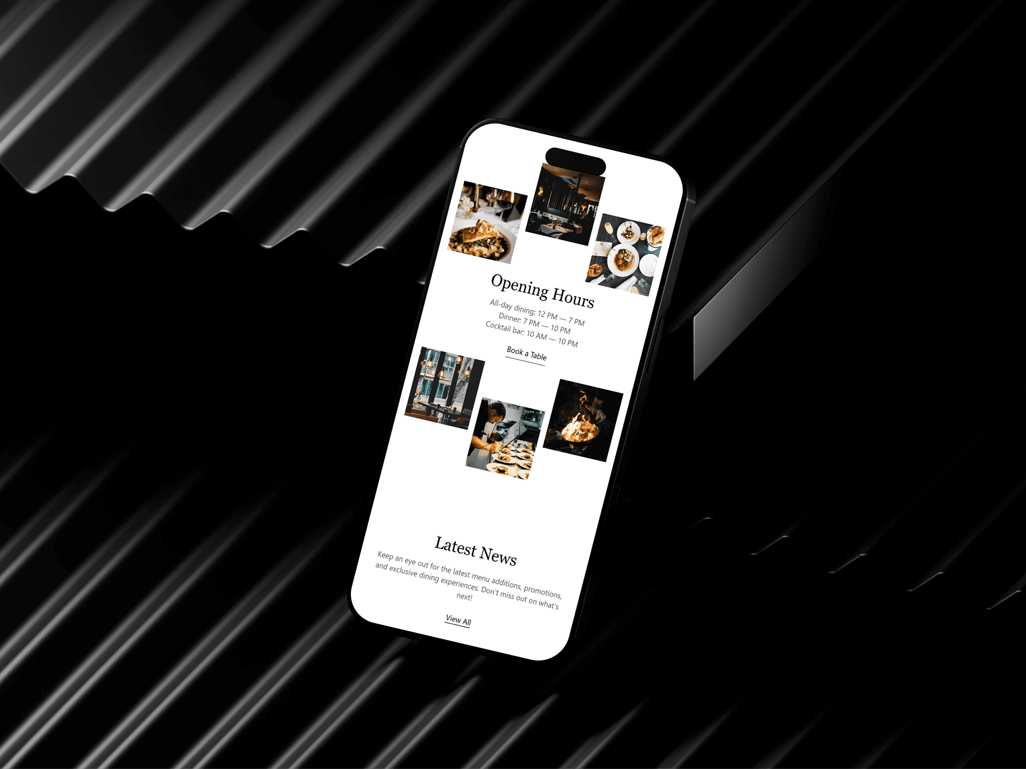 Bistro Clairmont — mobile menu view